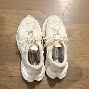 Hoka Cream Athletic Sneakers